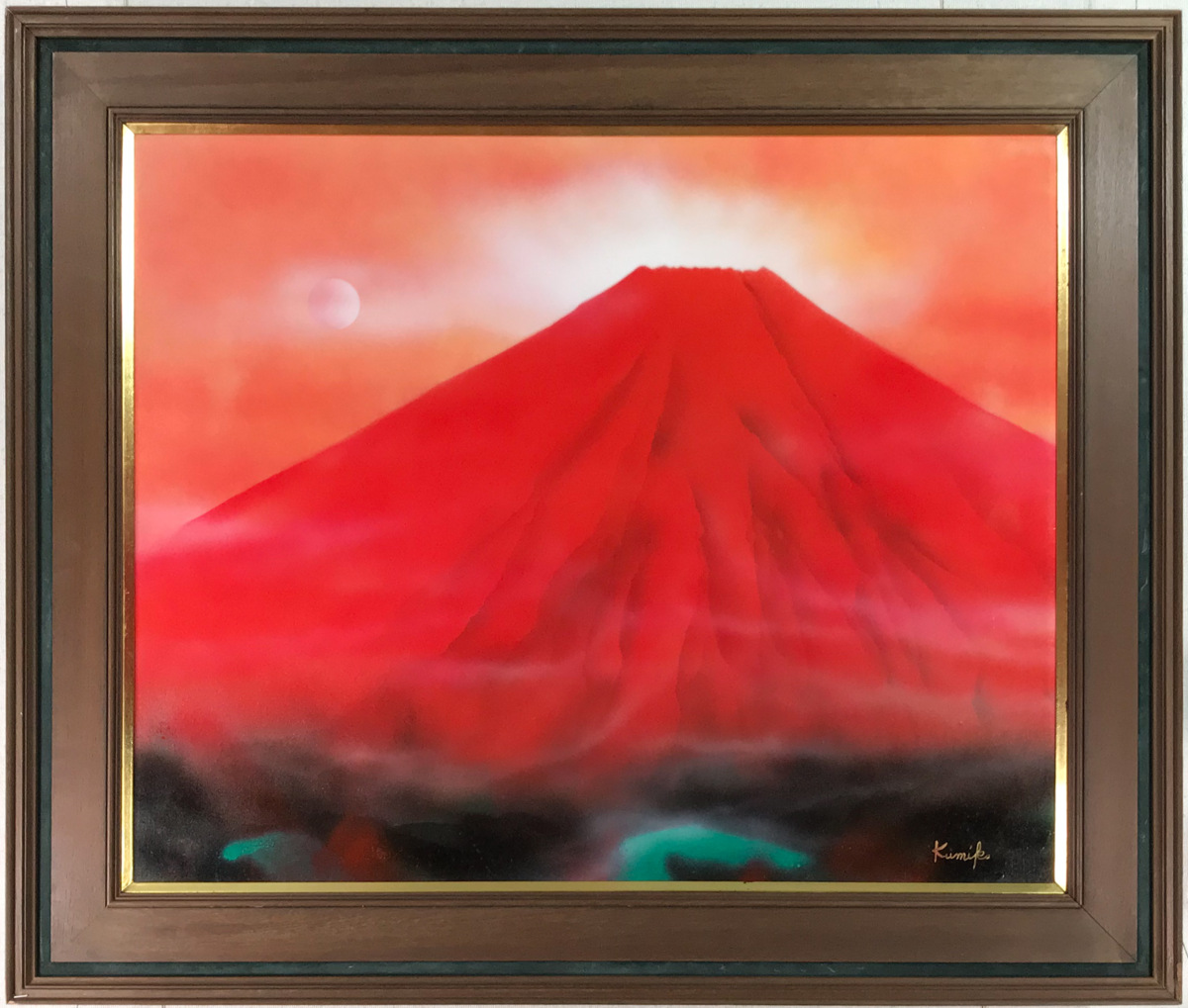 絵画 油絵 石黒秀治 「モンパルナス」 額縁付属 F4 真作