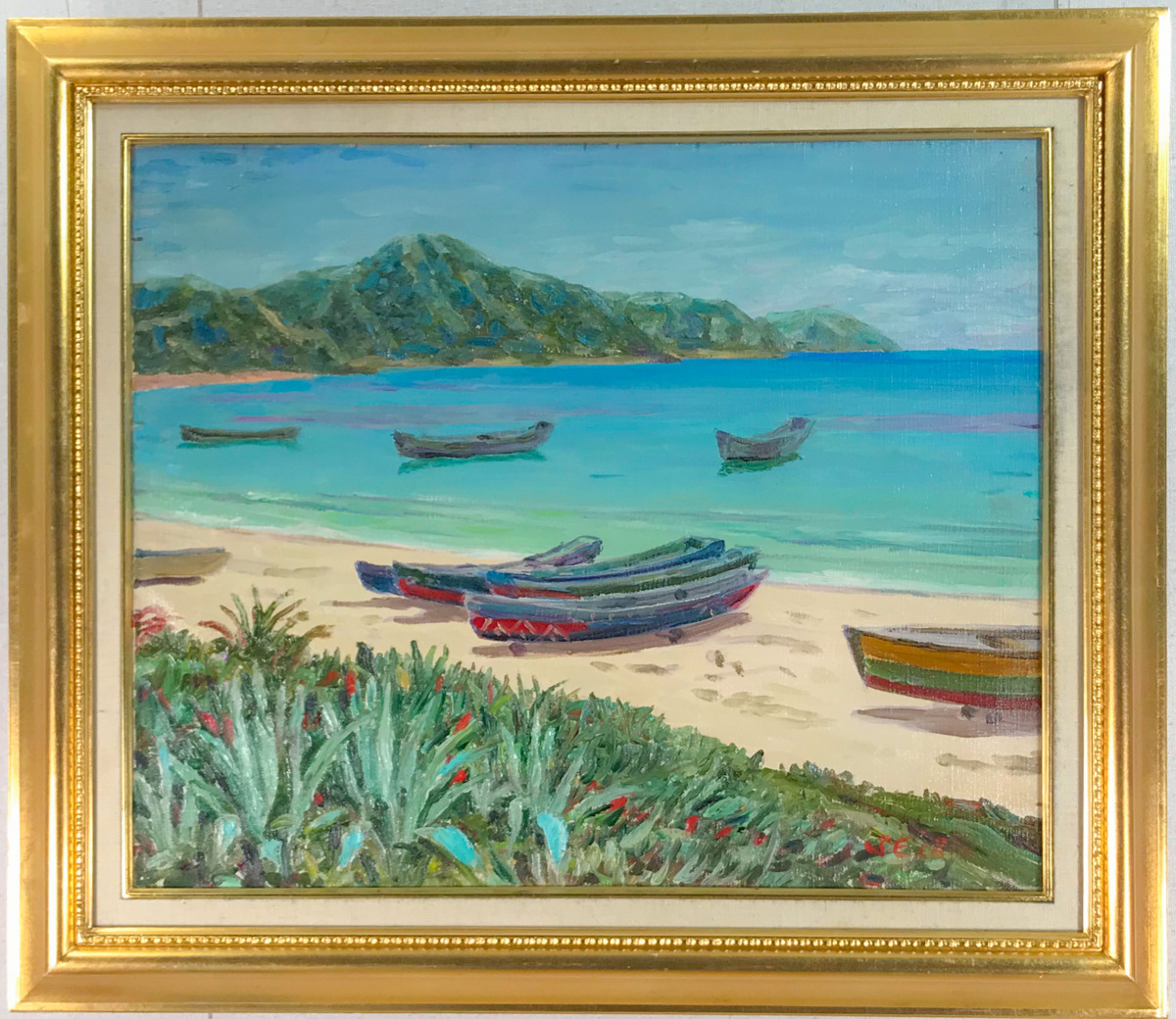 新入荷＊ 大嶺政敏 沖縄の風景 キャンバス油彩8号/赤い屋根/琉球赤瓦/那覇市出身/春陽会会員/大嶺政寛弟/物故/沖縄県/沖縄画壇の代表作家の落札情報詳細  - Yahoo!オークション落札価格検索 オークフリー
