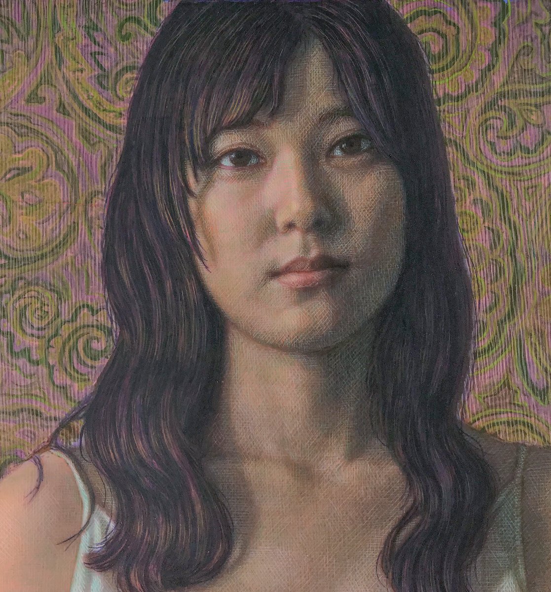 油絵　日動画廊　稲垣考ニ作品「チューリップ」 油絵 日動画廊 稲垣考ニ作品「チューリップ」 - 絵画/タペストリ