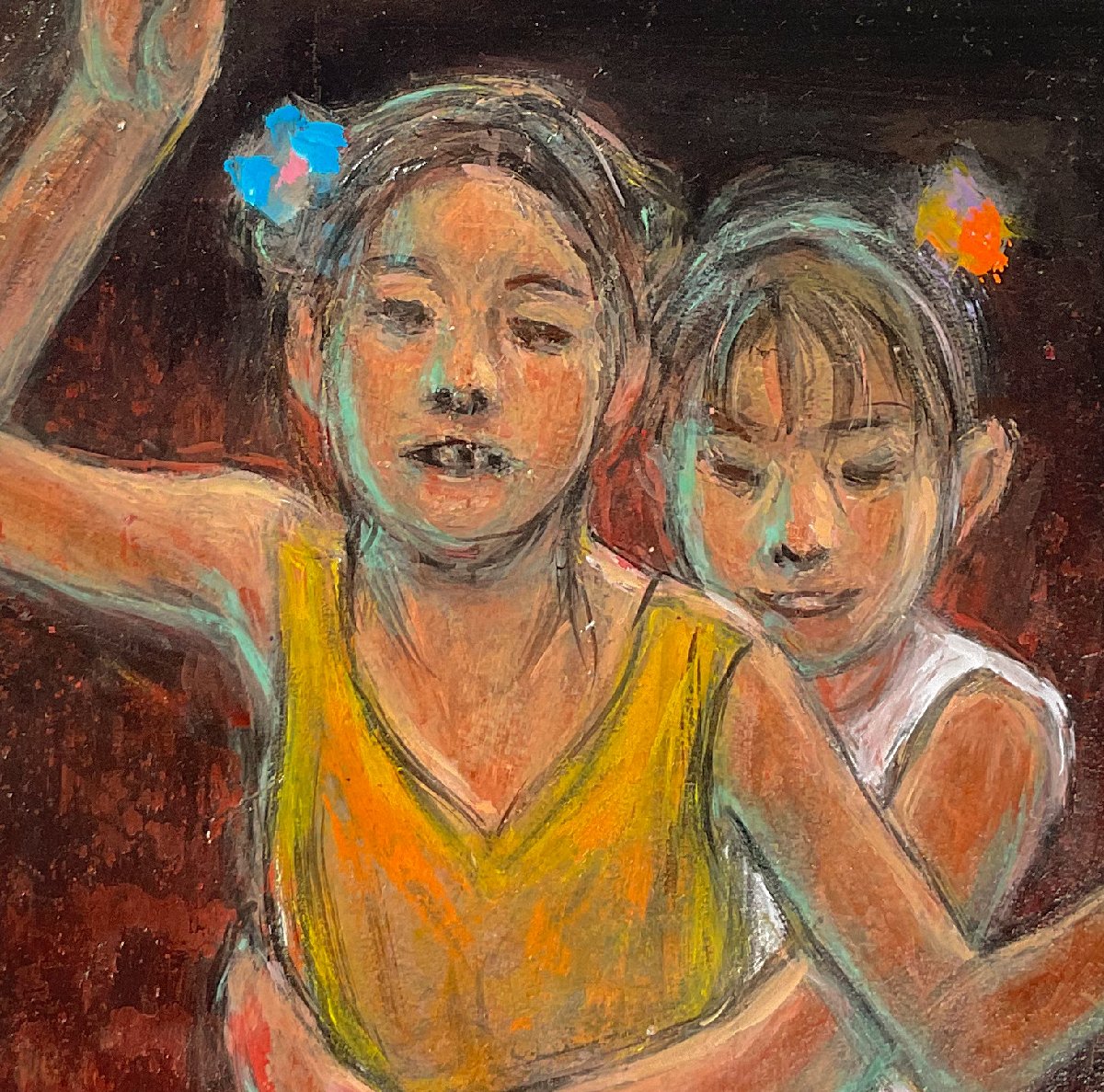 澤田文一(1949-)○魂の天才画家『ミミとキキ』油彩6号○2014年制作