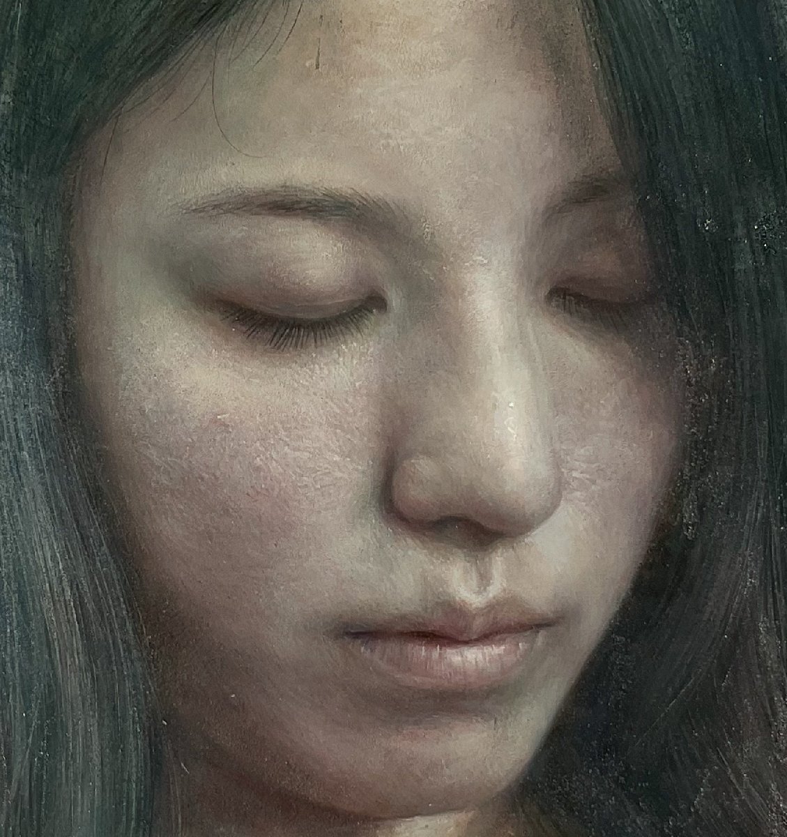 ○【人見友紀】名品 ≪黄葉風景≫ 超絶スーパーリアリズム絵画