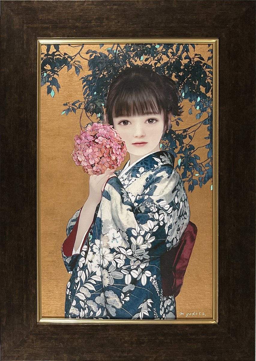 絵画 横田美晴作 「冬の草原で遊ぶ少女」